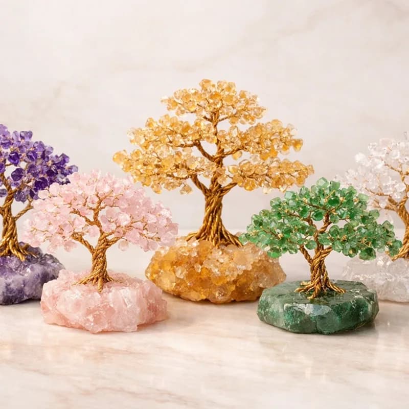 Handcrafted natural crystal healing tree